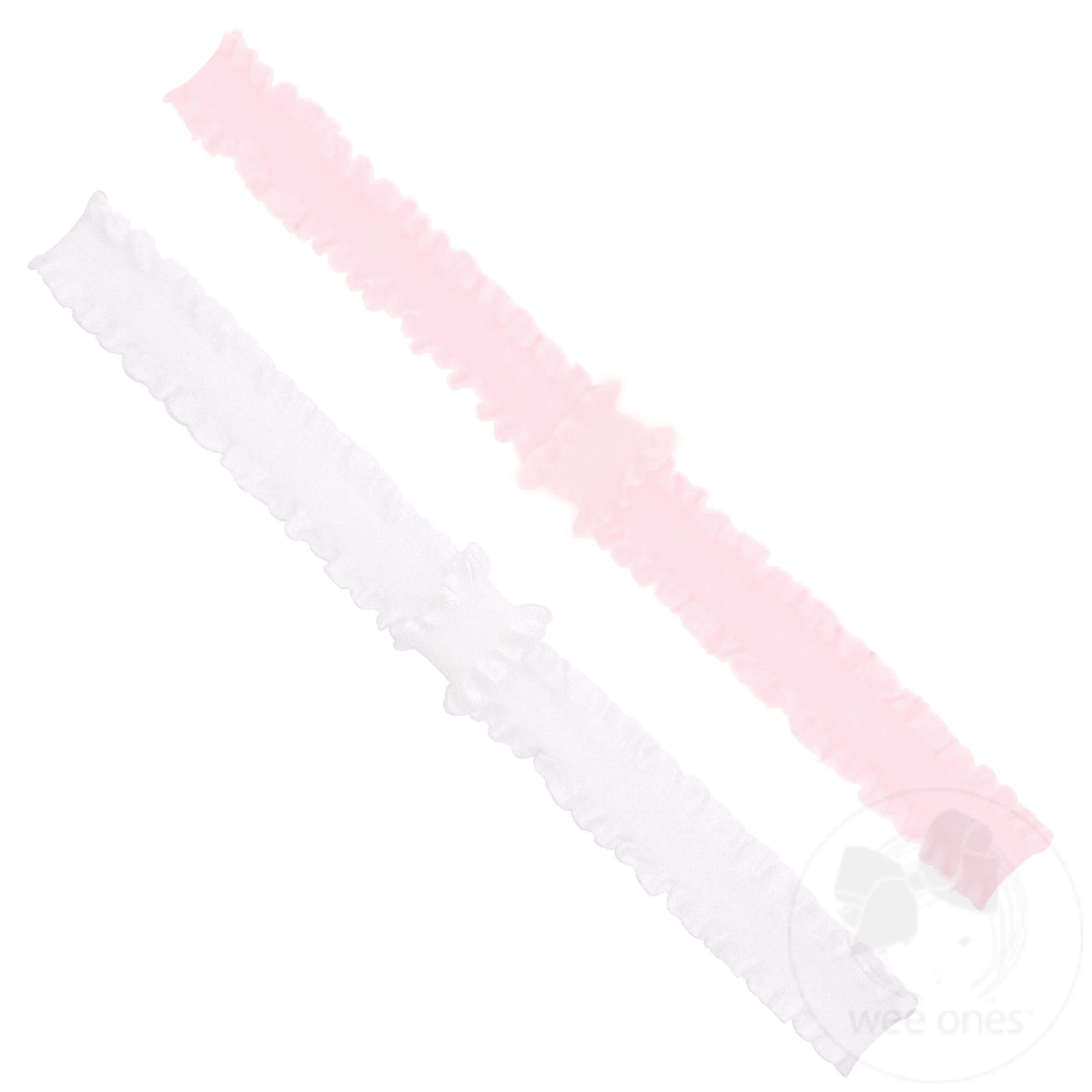 Add-A-Bow Stretch Ruffle Edge Girls Baby Bands - Two Pack