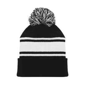 Athletic Knit (AK) A1830Y-221 Youth Black/White Hockey Toque/Beanie