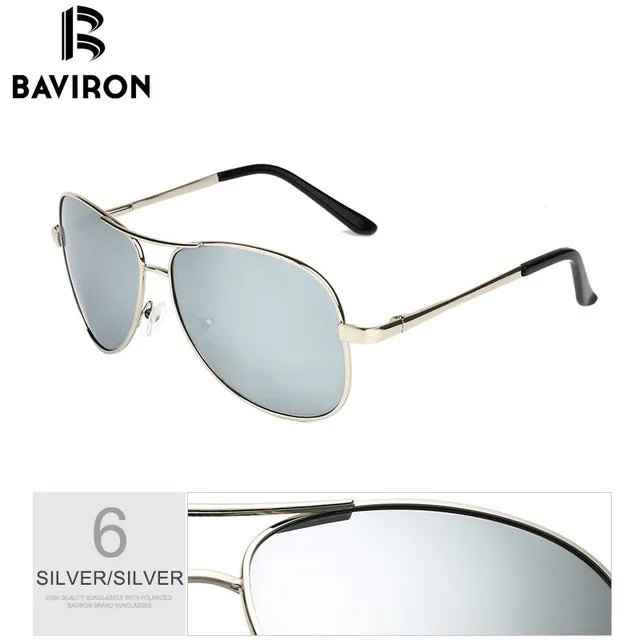 BAVIRON Wrap Aviator Sunglasses Retro Classic Designer Men Sunglasses Aluminum Polarized Sun Glasses Driving UV400 Oculos 1588