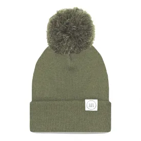 Beanie with Pom - Moss Green