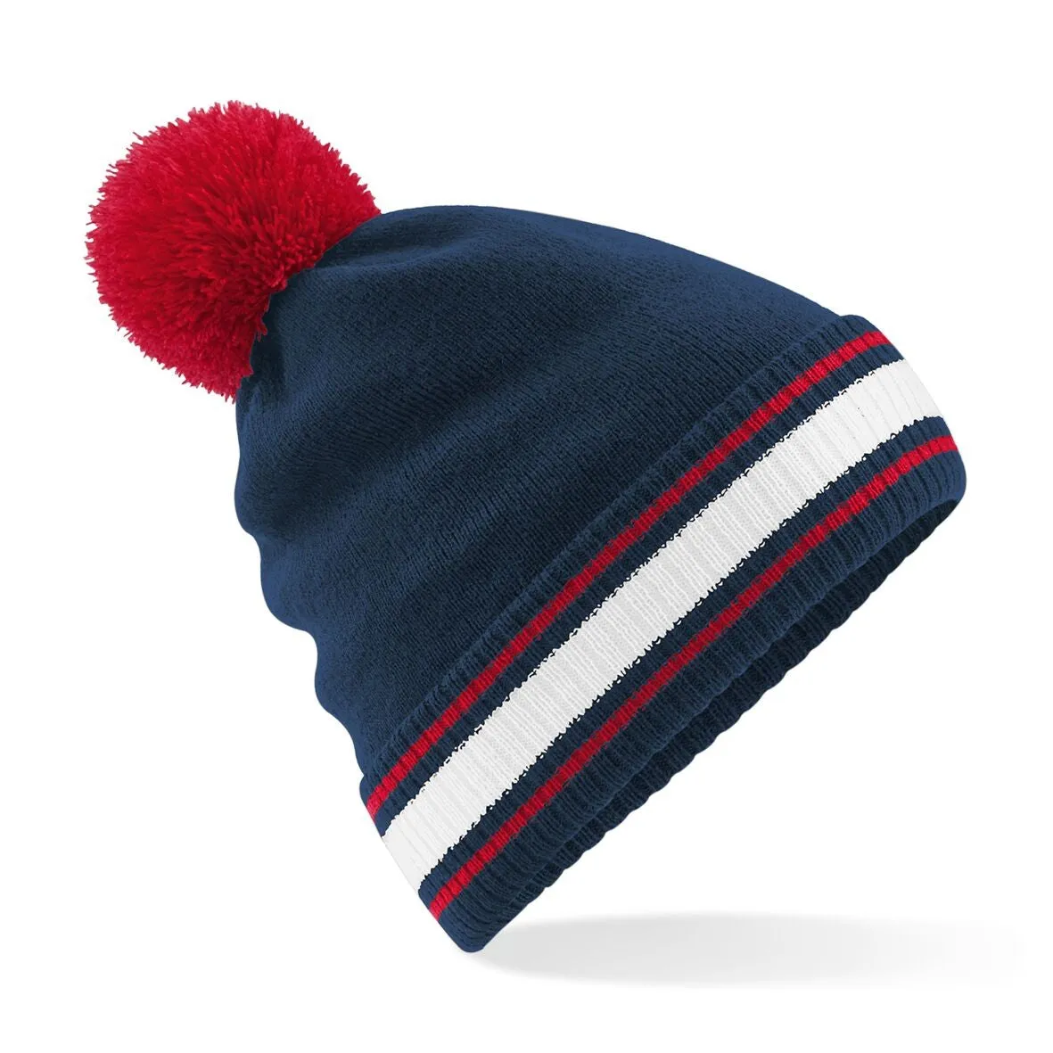 Beechfield Stadium Beanie | FRENCH NAVY/CLASSIC RED/WHITE