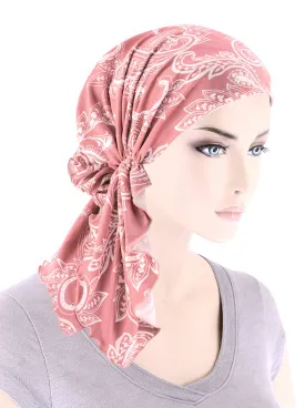 BELLA-840#The Bella Scarf Dusty Pink Paisley