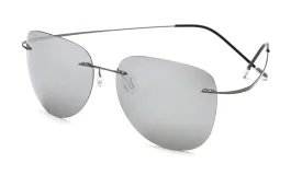 Classy Men Silver Lightweight Aviator Sunglasses