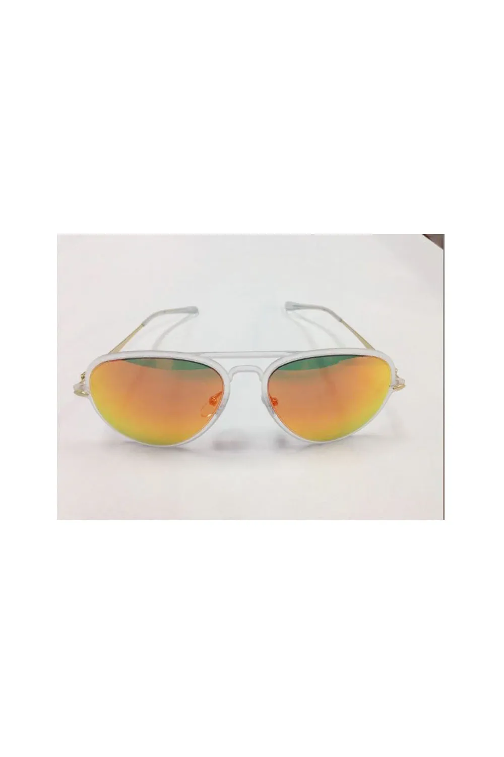 Clear Aviator Sunglasses with Metal Gold Arms