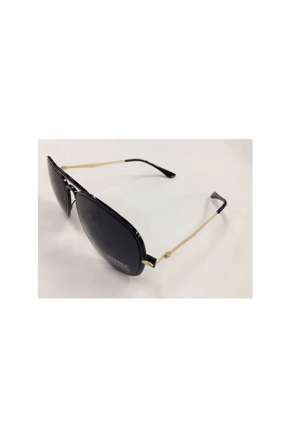 Clear Aviator Sunglasses with Metal Gold Arms