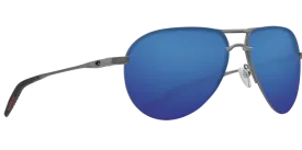 Costa Del Mar Helo Sunglasses - Matte Silver Translucent Grey/Orange/Blue Mirror 580P