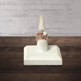 Empty Wooden Ring Display Stand