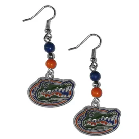 Florida Gators Fan Bead Dangle Earrings