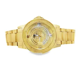 Gold Super Techno .10cttw Real Diamond Watch