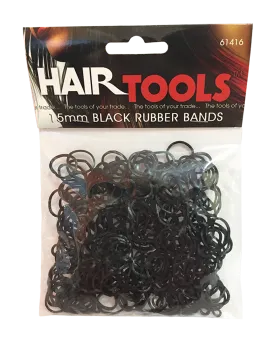 Hair Tools Black Rubber Bands- 300pk