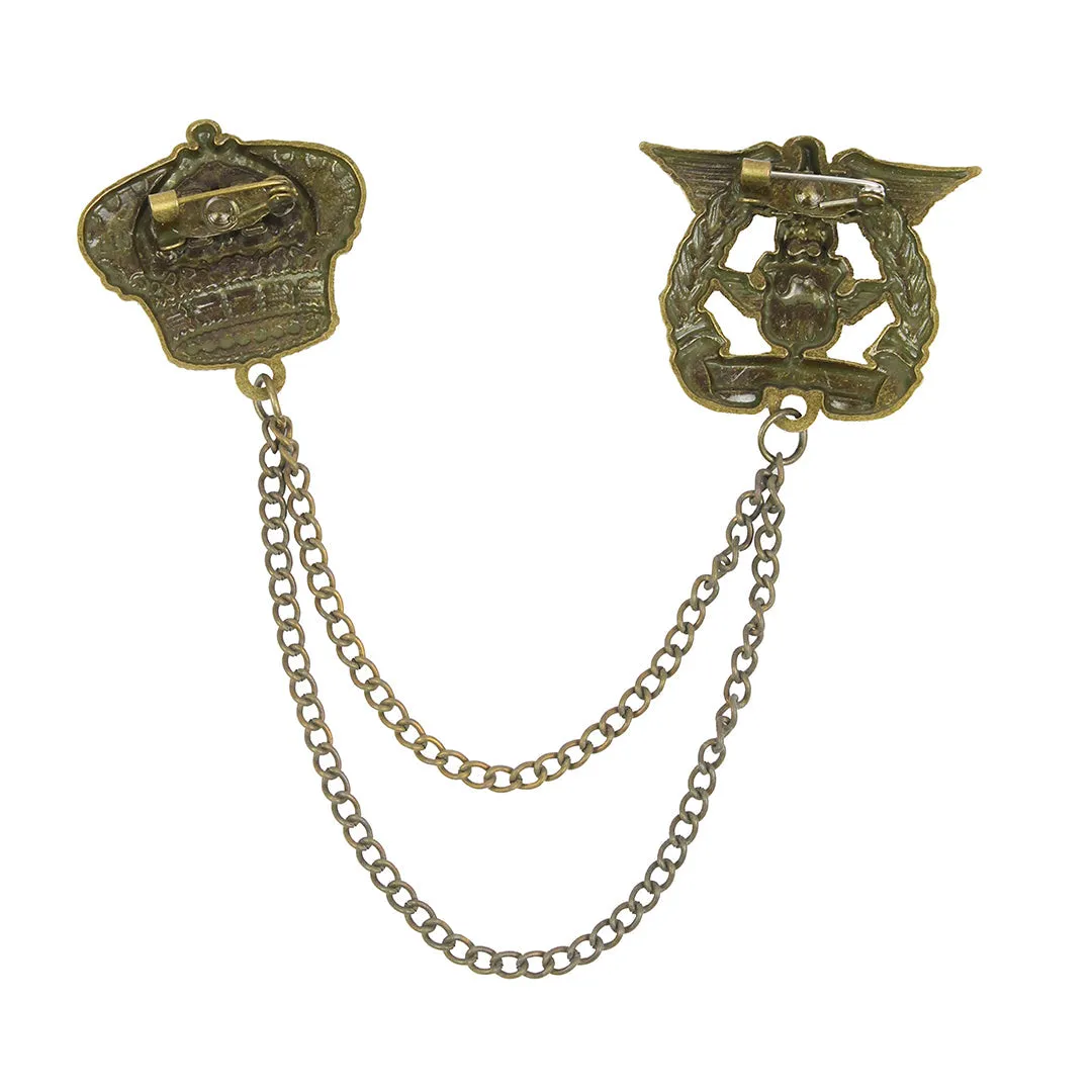 Kavove Royal Linkage Crown-Caten Brass Colour Brooch