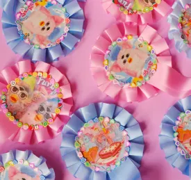 kawaii rosette pin brooches