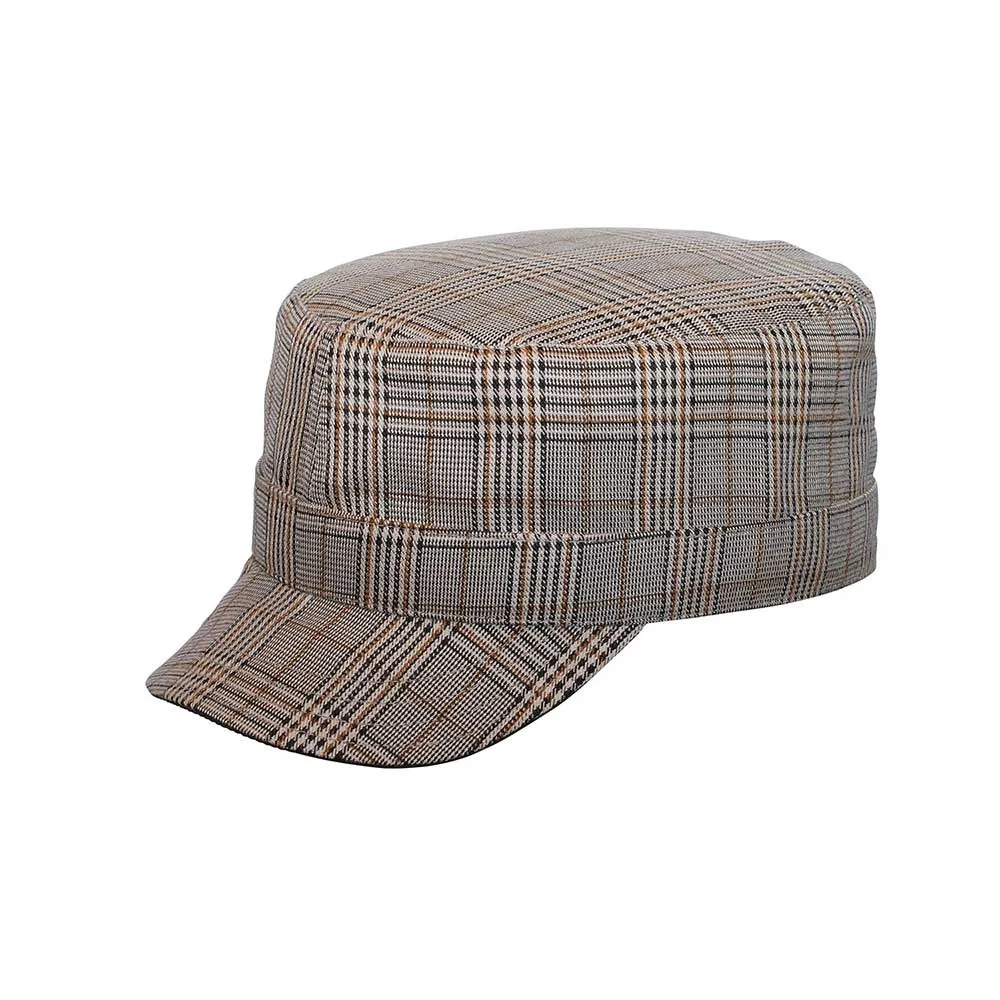 Ladies' Fashion Plaid Military Cap