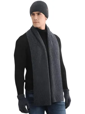 Men's Autumn Winter Keep Warm Set Men's Hat Gloves Scarf Set