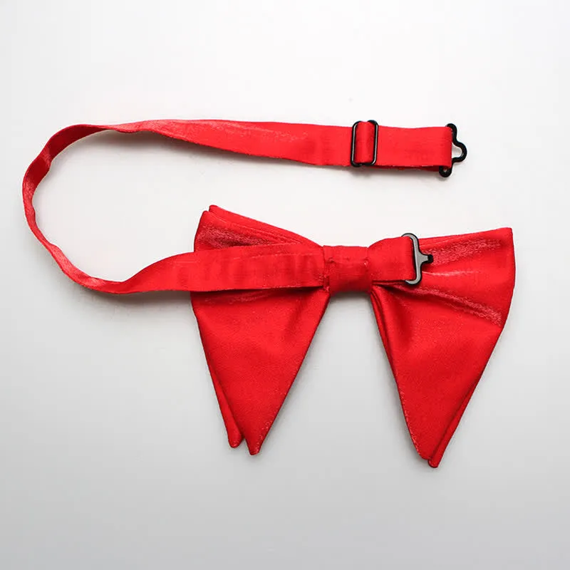 Men's Bright Satin Silk Oversized Pointed Bow Tie