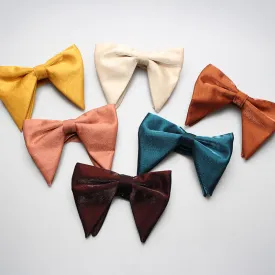 Men's Bright Satin Silk Oversized Pointed Bow Tie