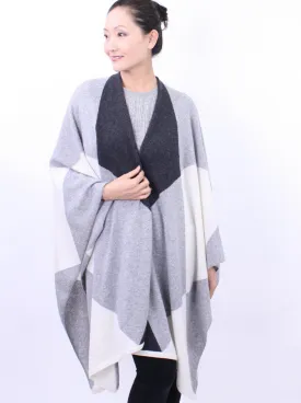 Oversized Diamond Intarsia Wrap