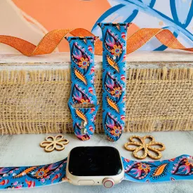 Paisley Oasis Print Silicone Band For Apple Watch