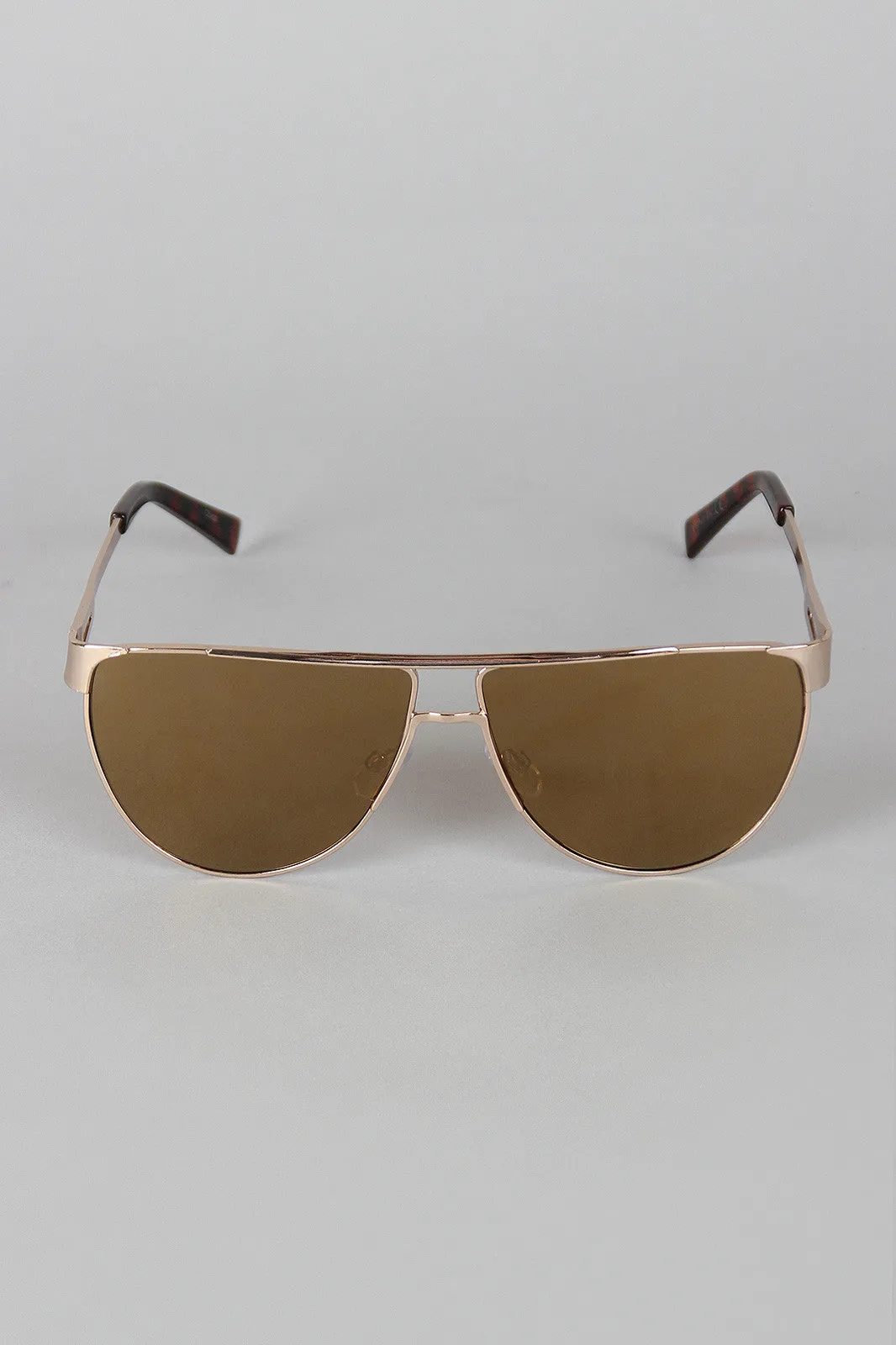 Semi-Aviator Metallic Sunglasses