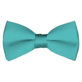 Solid Pre-Tied Aqua Green Bow Tie