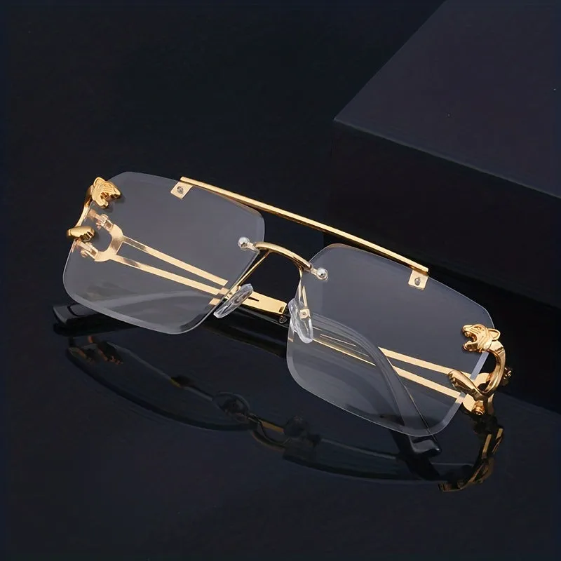 Stylish Rimless Aviator Sunglasses for Men and Women with Hollow Temple