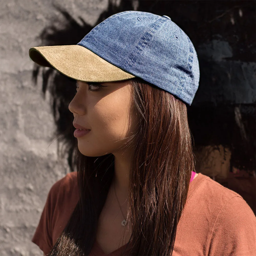 Suede Bill Denim Cap