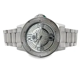 Super Techno Silver .10cttw Real Diamond Watch