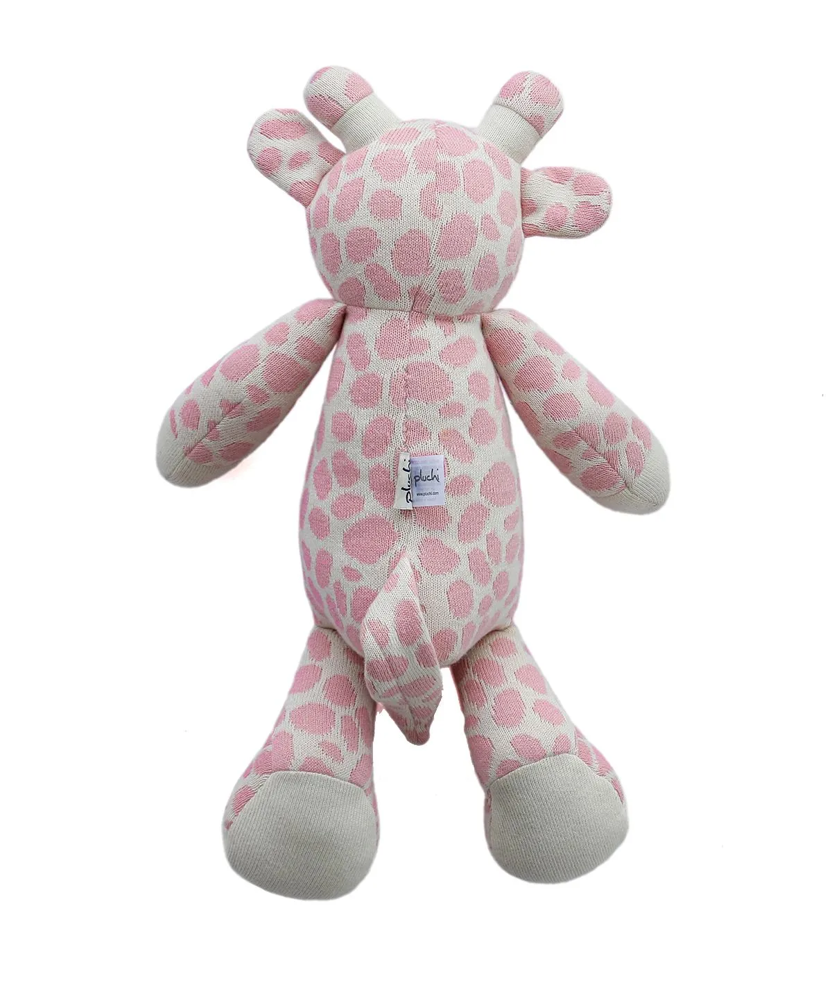 Tall Giraffe - Cotton Knitted Stuffed Soft Toy For Babies & Kids (Bubblegum Pink & Ivory)