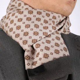 Tan Brown Silk Men's Winter Scarf