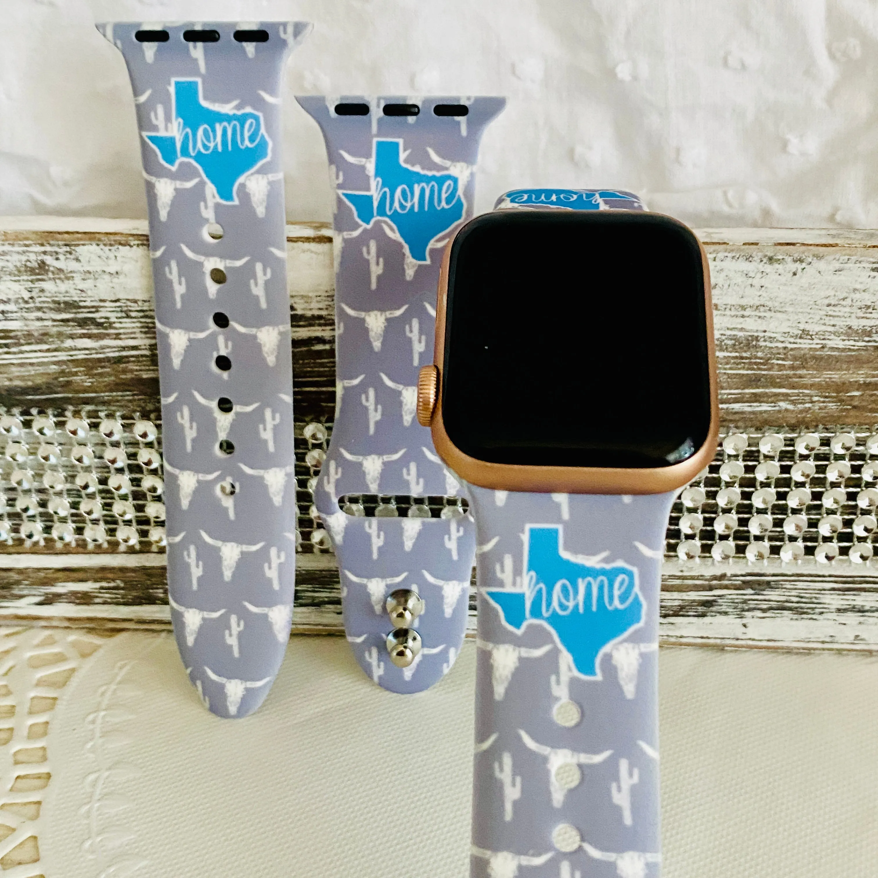 Texas Home Print Silicone Band For Apple Watch