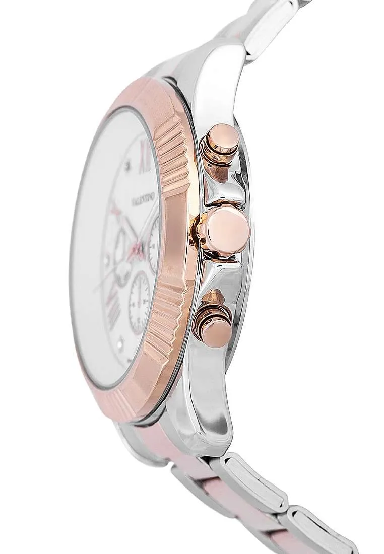 Valentino 20122302-TWO TONE-WHT DL Stainless Steel Watch for Women