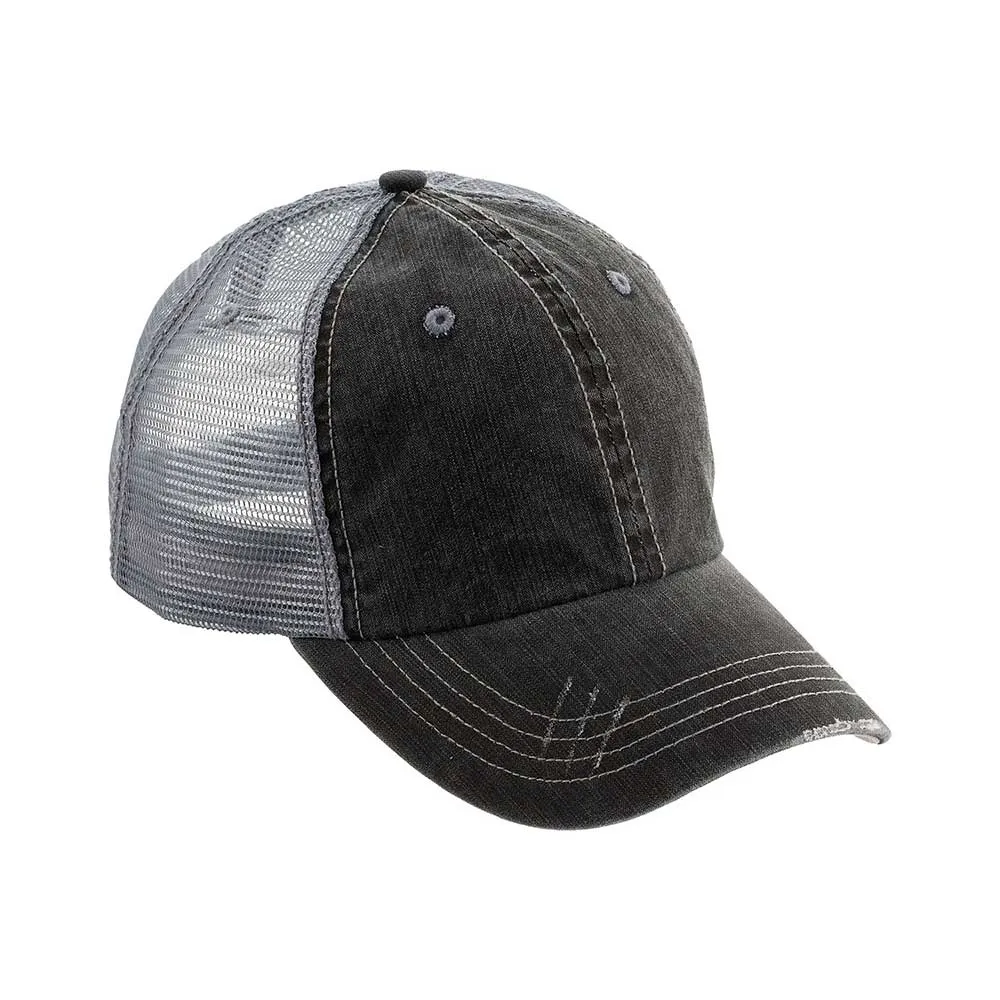 Washed Herringbone Cotton Twill Trucker Cap