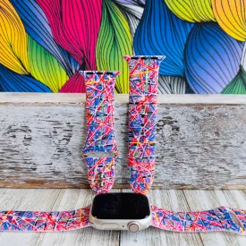 Whimsical Weave Print Silicone Band For Apple Watch