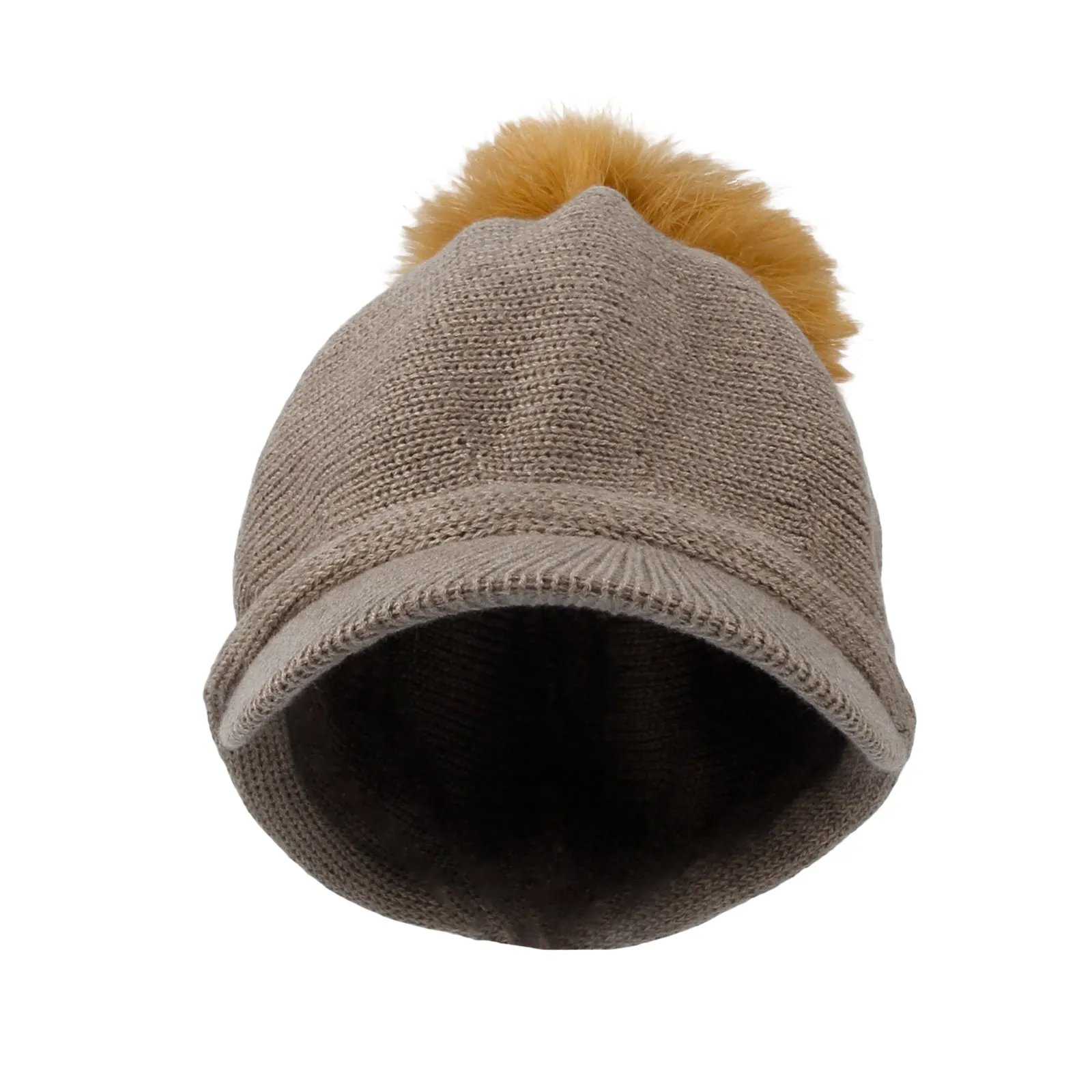 Winter Wool Visor Knit Pom Beanie Hat Warm Skull Cap SLQ1248