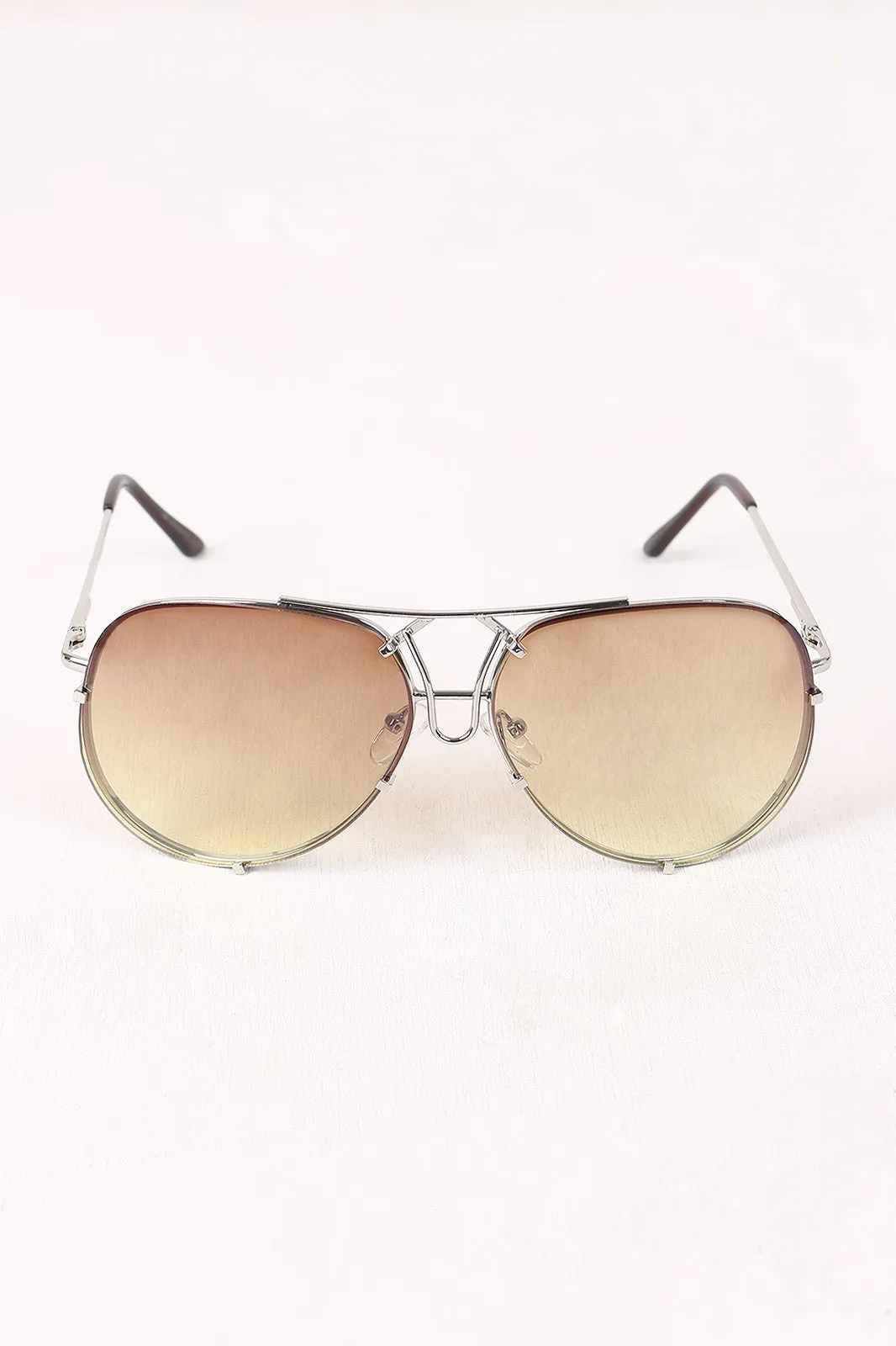 Wire Frame Gradient Aviator Sunglasses