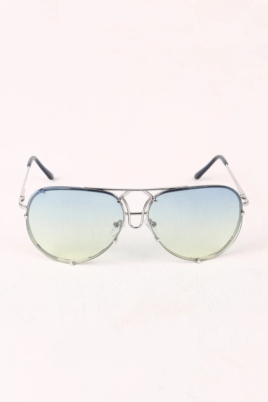 Wire Frame Gradient Aviator Sunglasses