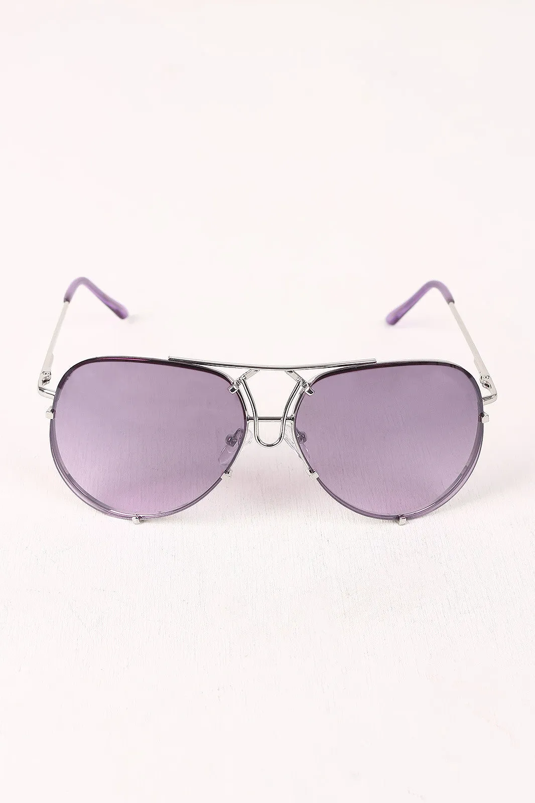 Wire Frame Gradient Aviator Sunglasses