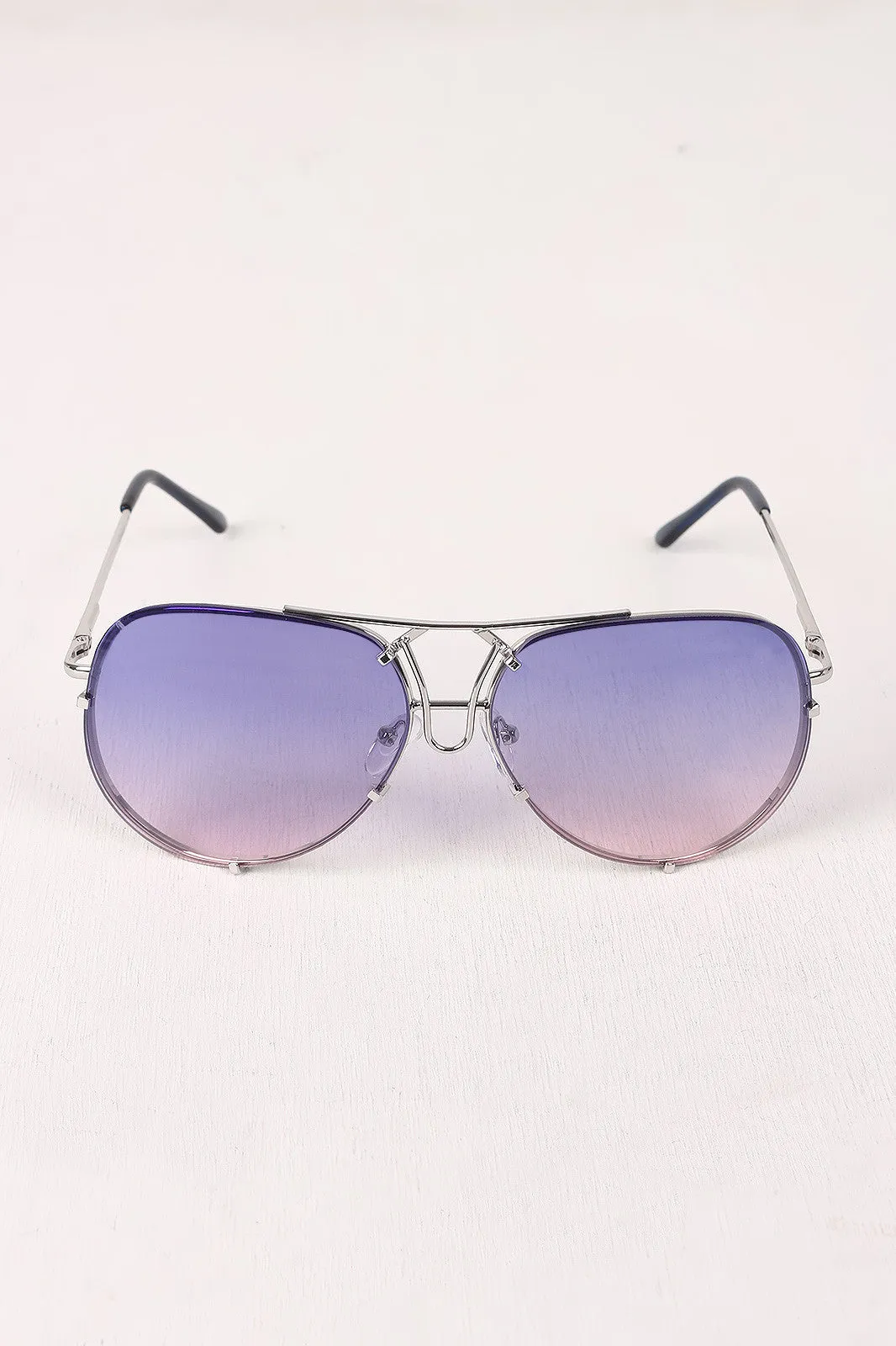 Wire Frame Gradient Aviator Sunglasses