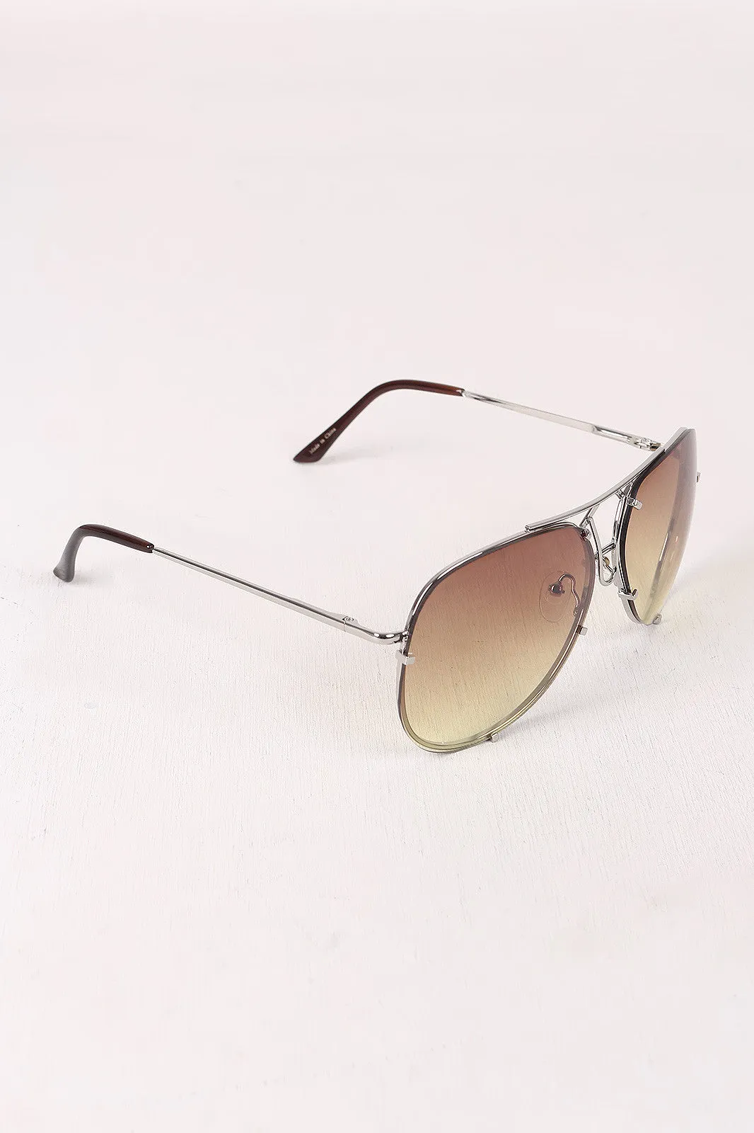 Wire Frame Gradient Aviator Sunglasses