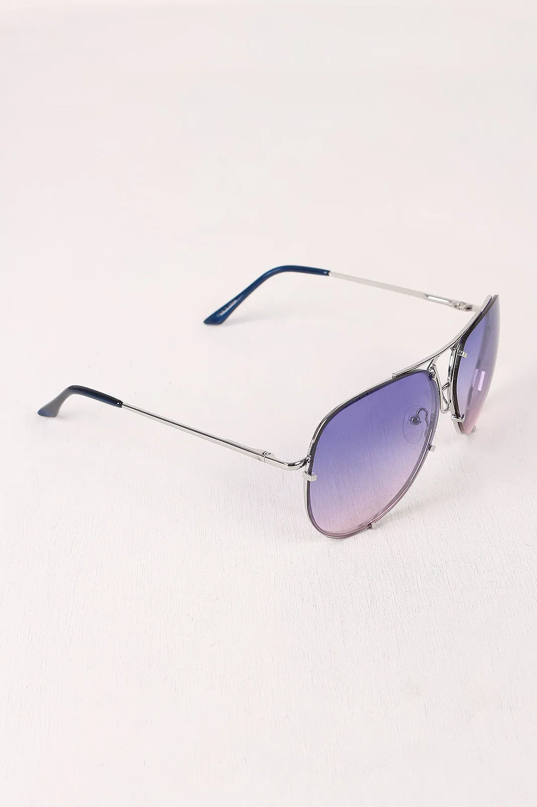 Wire Frame Gradient Aviator Sunglasses