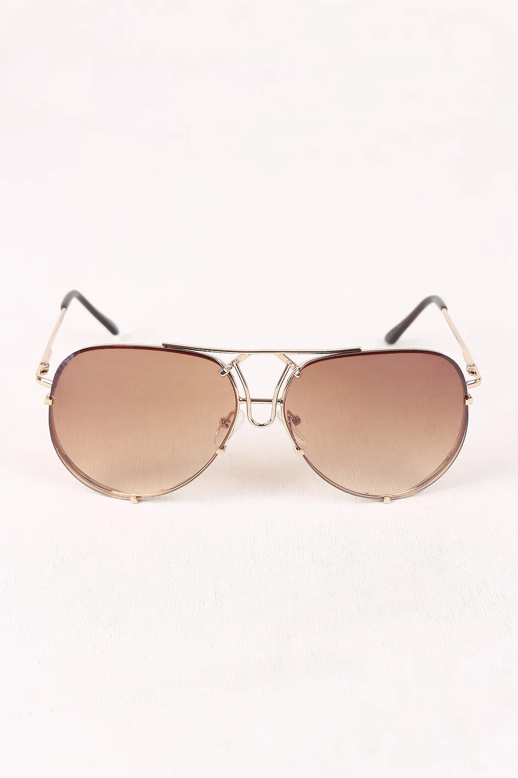 Wire Frame Gradient Aviator Sunglasses