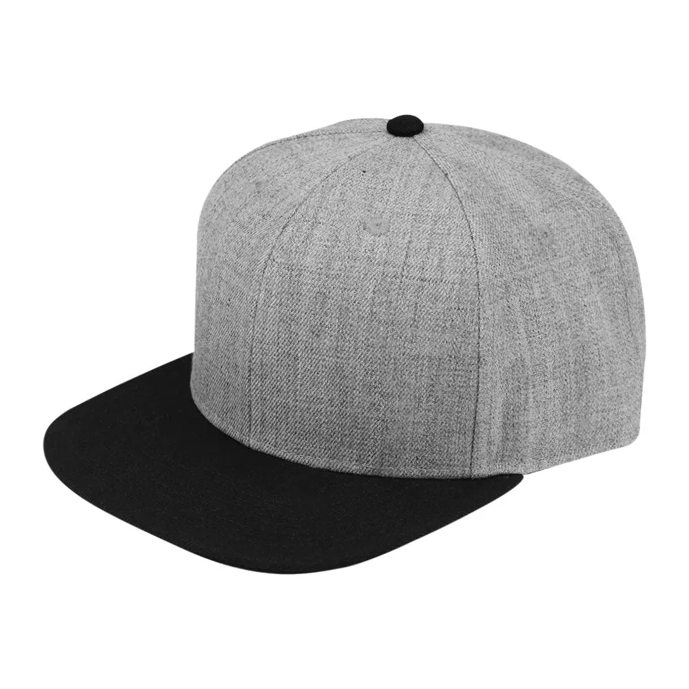 Wool Flat Bill Snapback Cap